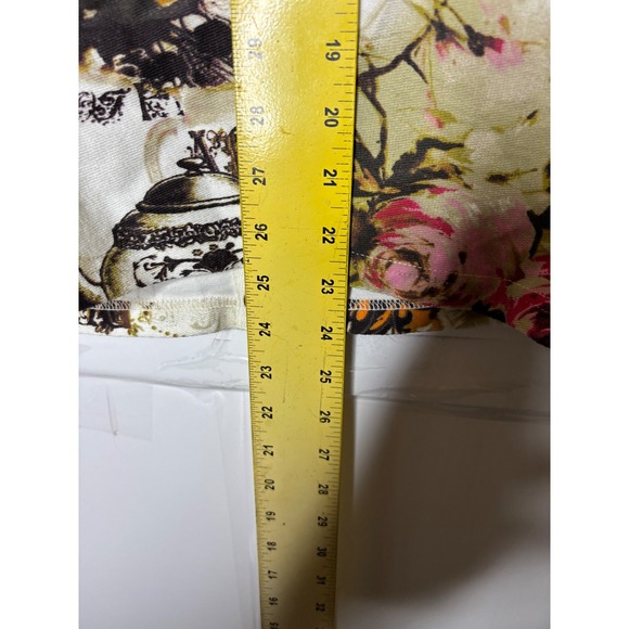 Onque Casuals Women Small Eclectic Vintage Clock Tea Pot Print Cardigan Cream - Picture 5 of 7